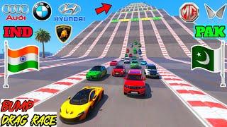 India Vs Pakistan  Gta 5 Indian Cars Vs Pakistan Cars Bump Climb Drag Race  Gta 5 Gameplay