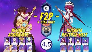 F2P Abyss 4.5  4-Star Only - Beidou Aggravate & Rosaria Reverse Melt