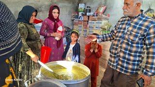 Rasools family help the shopkeeper to cook and distribute Nazri food