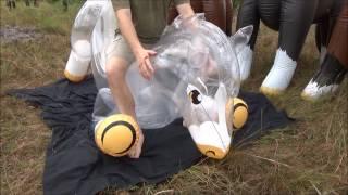 Riding the Horseplay Inflatable German Heavy Warmblood