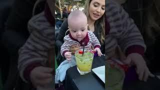 Baby Desperately Tries to Taste Moms Spicy Margarita #shorts