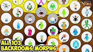 ALL How to get ALL 103 BACKROOMS MORPHS in Backrooms Morphs  Roblox