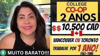 CURSO CO-OP DE 2 ANOS - College BARATO custo no Canadá  Permissão de trabalho  