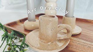 Air dry clay creations tutorial   DIY Candle holder  지점토 오브제 만들기