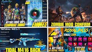  Zombie Mode Confirm 3.3 Update  Next Mythic Forge Bgmi  Tidal M4 BACK In BGMI  A8 Royal Pass
