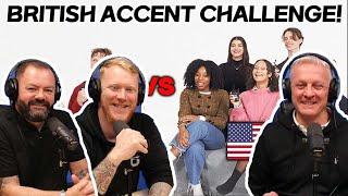 5 Americans Try to Pronounce BRITISH ACCENT REACTION  OFFICE BLOKES REACT