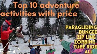 Solang valley adventure activities  top 10 adventure activities in Solang valley with price #manali