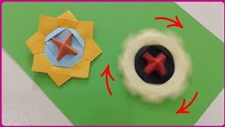 How to make an easy bulbul out of paper - a fun game with origami paper - beyblade with paper