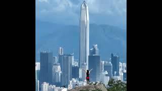 Shenzhen China City of the future   Aerial views of Shenzhen skyline day– Travel China