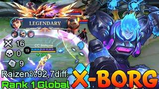 Hyper Carry X.Borg  Perfect Gameplay - Top 1 Global X.Borg by Raizen%927diff. - Mobile Legends