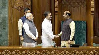 Om Birla Elected 18th Lok Sabha Speaker 2024  PM Modi  Rahul Gandhi  BJP  Parliament New Delhi