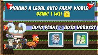  Growtopia  Making a LEGAL AUTOMATIC FARM WORLD using 1 WL  AUTO HARVEST AND PLANT W STORAGE 