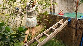 The daily life of a beautiful village girl cooking delicious sour cherry rice with chicken