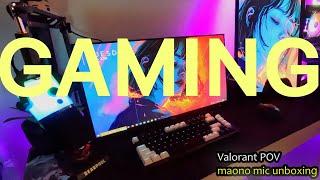 Maono PD100X Unboxing  Gaming POV ASMR  Aesthetic Setup  Valorant