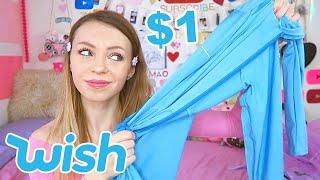 I BOUGHT $1 CLOTHES FROM WISH TRY ON HAUL