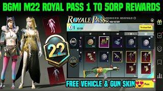 M22 ROYAL PASS BGMI  M22 ROYAL PASS 1 TO 50 RP REWARDS  BGMI NEXT ROYAL PASS M22 REWARDS