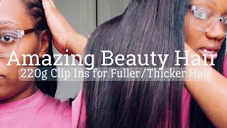 How to Apply Clip Ins  Amazing Beauty Hair 220g for Thicker & Fuller Hair #hairextensions