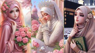 Beautiful  cartoon hijab girls dpz । Animated muslim hijab girls dpz ।