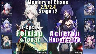 E0 Feixiao Hyper 0-Cycle & E0 Acheron Hyper  Memory of Chaos 12 2.52.4 3 Stars  Honkai Star Rail