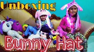 Unboxing Bunny Hat Unicorn Kuda Pony Topi Kelinci Led Bergerak Tik Tok Kupluk Rabbit Telinga