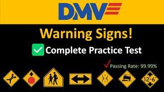 DMV Road Sign 2024 Complete Practice Test WARNING SIGNS with Explanation