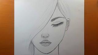 Dessin de fille triste très facile - Comment dessiner une belle fille  Dessin facile crayon