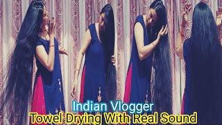 Long Wet Hair Drying With Towel  Wet Hair Combing  Long Hair Play #indianvlogger #virul