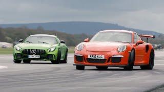 Merc-AMG GT R vs 911 GT3 RS vs BMW M4 GTS  Chris Harris Drives  Top Gear