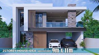 Modern House 2storey   9m x 11m with 4Bedrooms