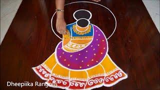 New Year 2023 Special Beautiful Freehand Rangoli Design  Sankranthi Muggulu Maragazhi kolangal