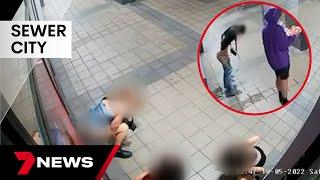 Shocking CCTV of partygoers using Hindley Street as an open-air toilet  7NEWS