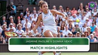 Longest Ever Ladies Singles Semi-Final  Jasmine Paolini v Donna Vekic Highlights  Wimbledon 2024