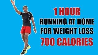 1 Hour HIIT Running at Home for Weight Loss  Burn 750 Calories Running in Place 