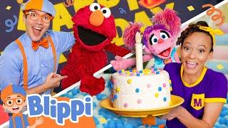 Blippi Throws Elmo a Surprise Birthday Party @SesameStreet Videos for Kids