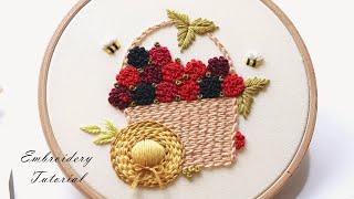 Raspberry basket Summer pattern 