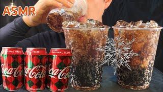 ASMRCOCA-COLA DRINKING SOUNDS WITH ICE BOTTLE SO COOLNO TALKINGコカコーラクール飲料を飲む코카 콜라 음료수 먹방 얼음컵 3잔