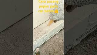 cara tempel papan pada balok cor 