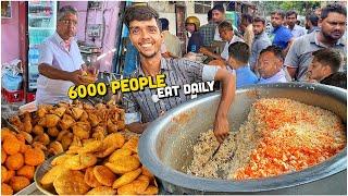 tasting Best Hyderabadi Biryani Veg Galouti Kebab Paratha Sahab Samose  Indian Street Food Vlog