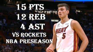 Nikola Jovic 15 Pts 12 Reb 4 Ast Houston Rockets vs Miami Heat HIGHLIGHTS NBA Preseason