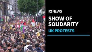 Thousands of counter-protesters outnumber far-right rioters in major UK cities  ABC News