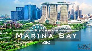 Marina Bay Singapore  - by drone 4K