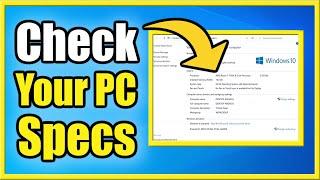 How to Check PC Specs on Windows 10 PC No Downloads required