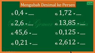 CARA MENGUBAH DESIMAL KE PERSEN #desimal #persen