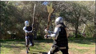 Halberd Knight Fight Alexander VS Joseph Practice Duel Session 221 California ACW Buhurt HMB IMCF