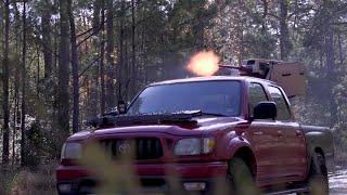 US Marines Test Remote Controlled Machine Gun Toyota Pick Up Truck