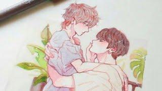 Vkook  KookV  Taekook Jeon Jungkook & Kim Taehyung cutie fanart - only then