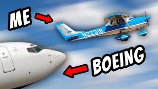 Im racing a Boeing 737 in my Cessna 150