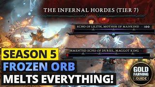 No Ubers Frozen Orb Sorc is Melting Infernal Hordes T7 130 T101 Pit 20 Sec Tormented Boss