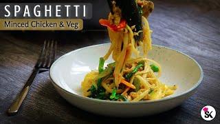 Minced Meat Spaghetti Recipe  Desi Style Chicken Spaghetti Recipe by Suriyas Kitchen