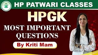 HP Patwari Classes  HPGK  Most Important Questions  By Kriti mam